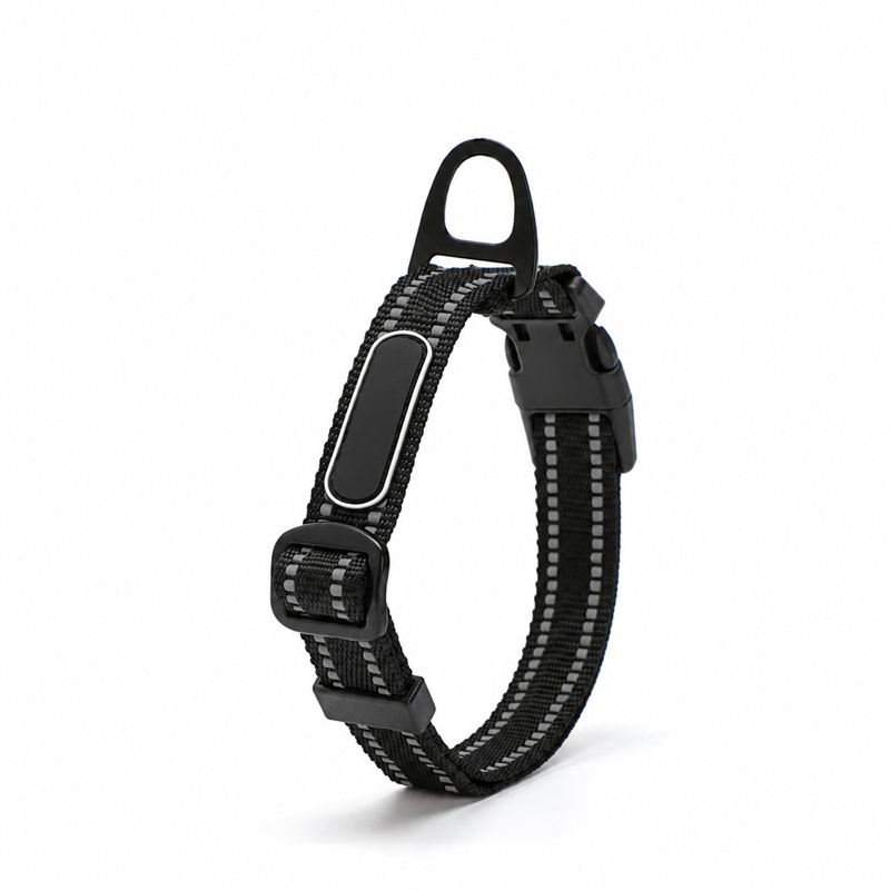 Black Striped Adjustable Dog Collar