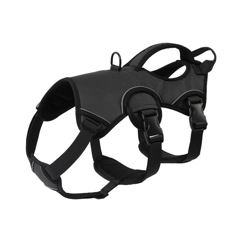 Black Adjustable Dog Harness With Extended Body