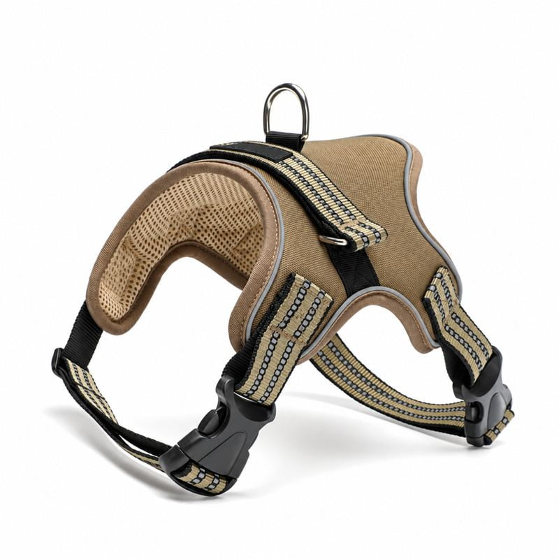 Brown Adjustable Saddle-Style Dog Harness