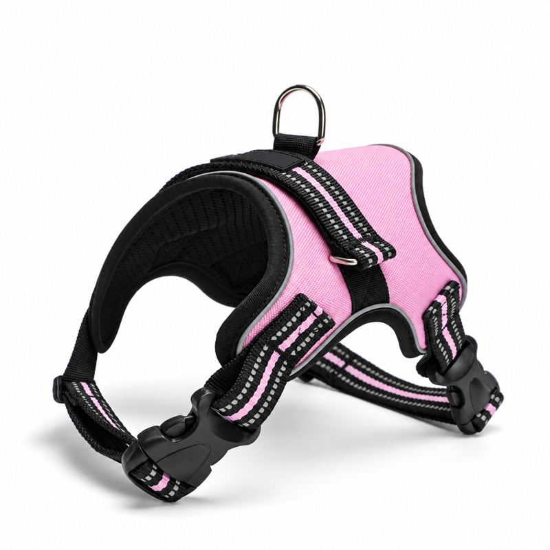 Pink Adjustable Saddle-Style Dog Harness