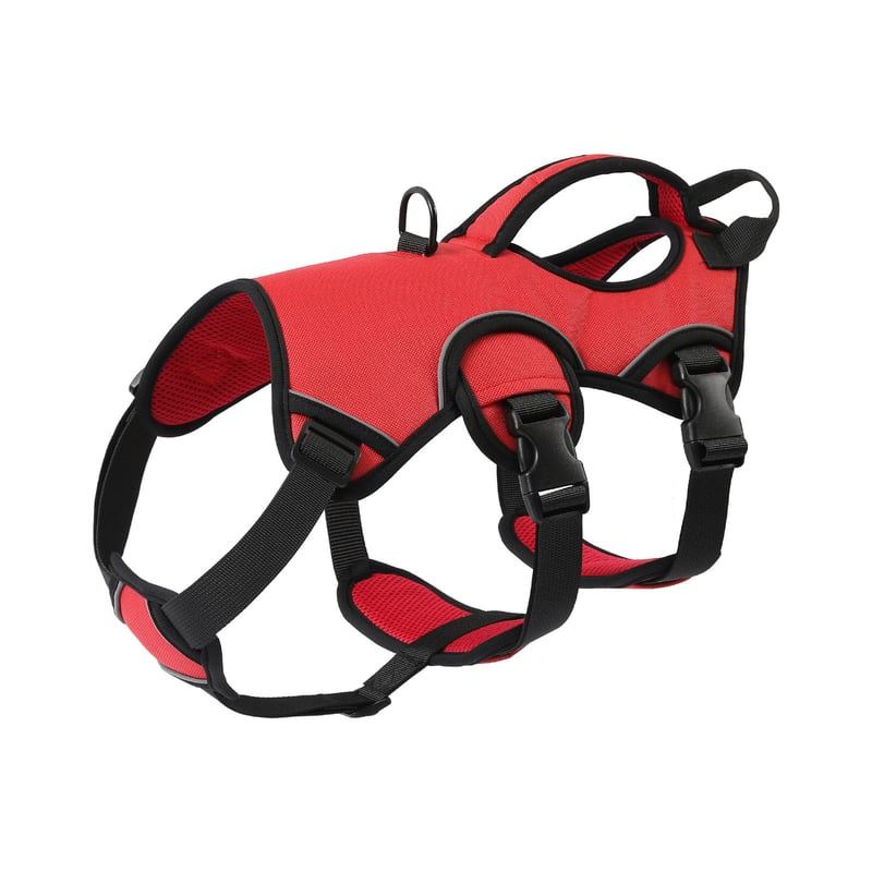 Red Adjustable Dog Harness With Extended Body