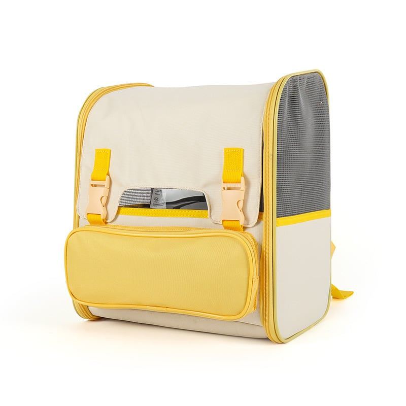 Yellow Satchel-Style Cat Carrier Backpack