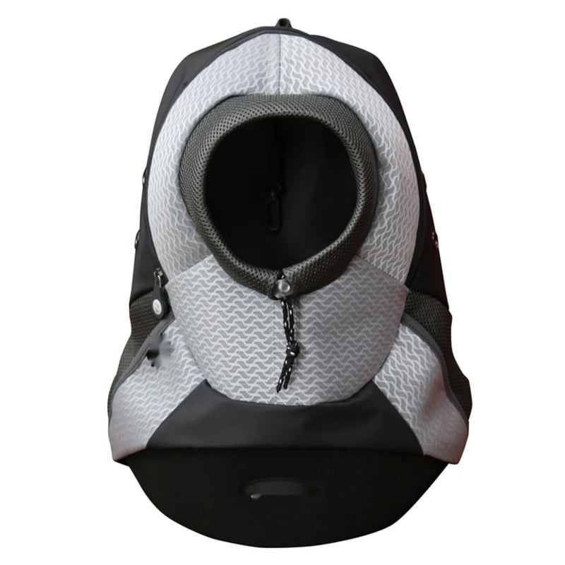 Gray Oval-Opening Dog Carrier Backpack