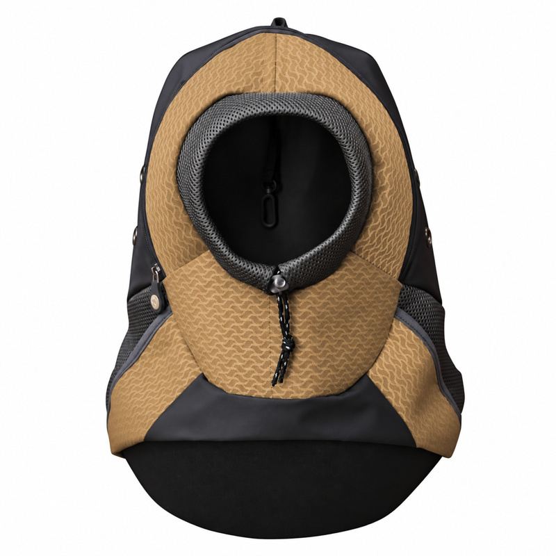 Khaki Oval-Opening Dog Carrier Backpack