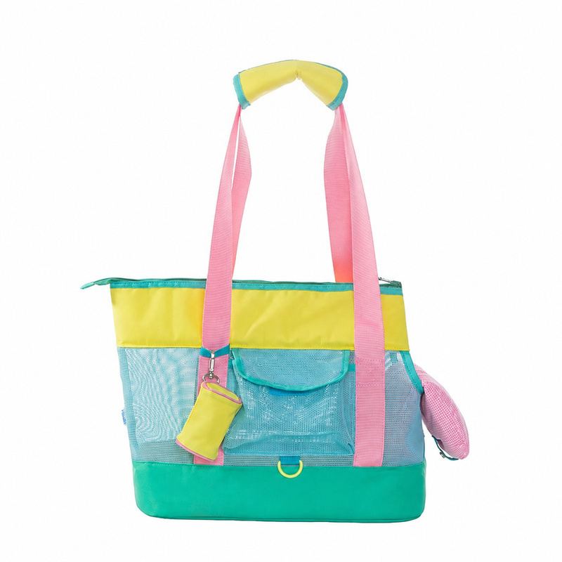 Teal And Yellow Colorblock Dog Carrier Tote
