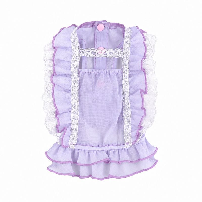 Lavender Lace Dog Dress with Ruffled Edges