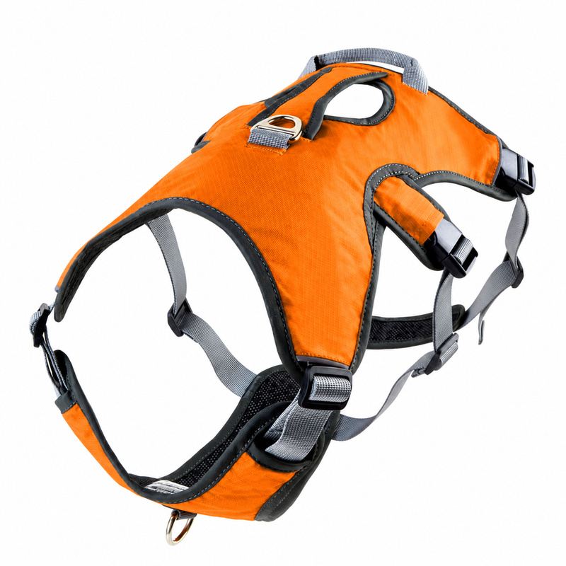 Orange Wide-Panel Padded Dog Harness with Handle