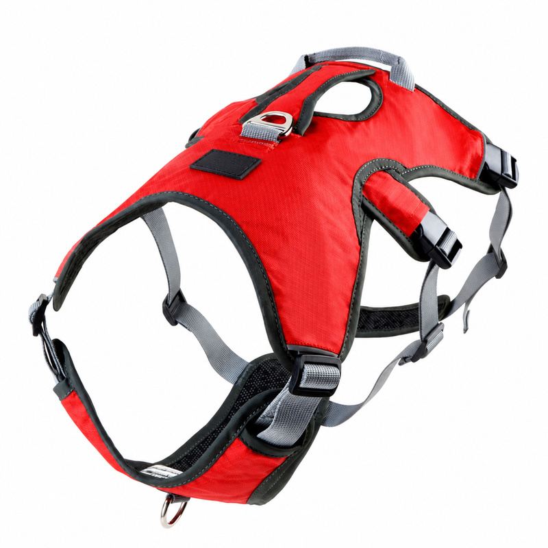 Red Wide-Panel Padded Dog Harness with Handle