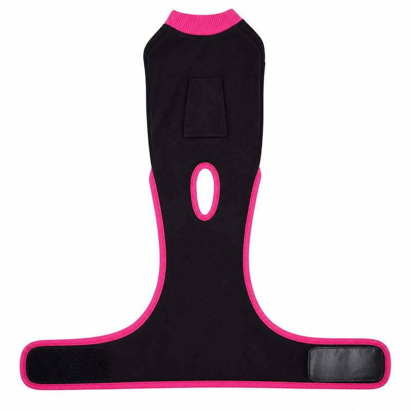 Black Dog Recovery Suit with Pink Trim