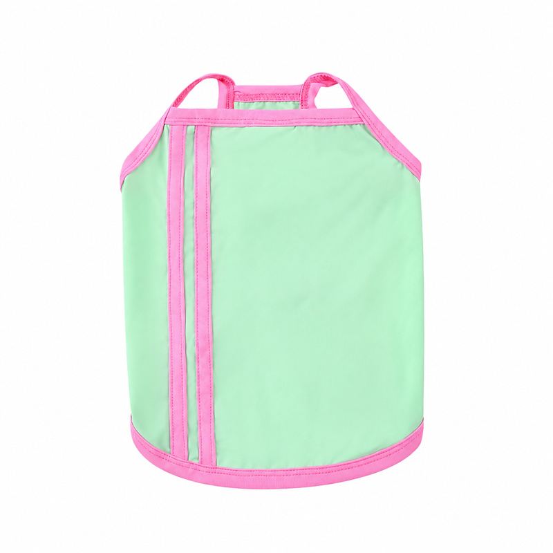 Mint Dog Tank Top with Pink Stripes