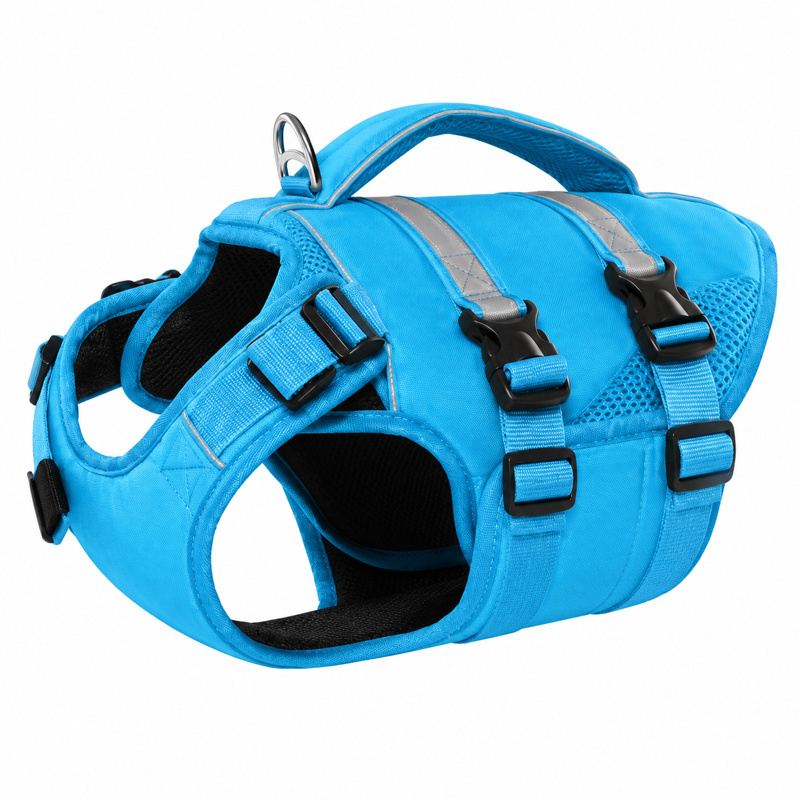 Blue Dog Vest with Multiple Straps and Handle