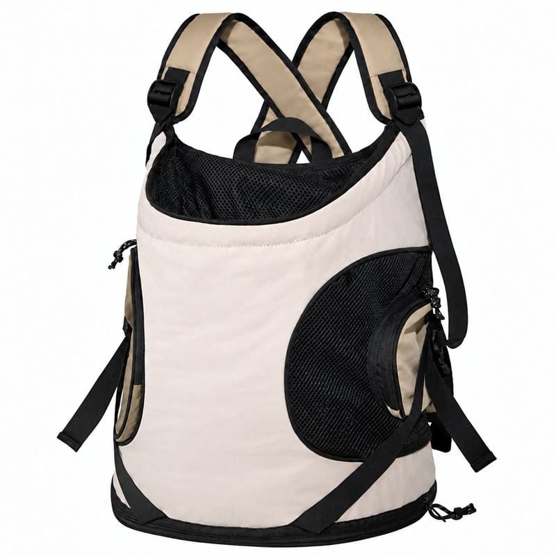 Cream Cross-Strap Front Pet Carrier