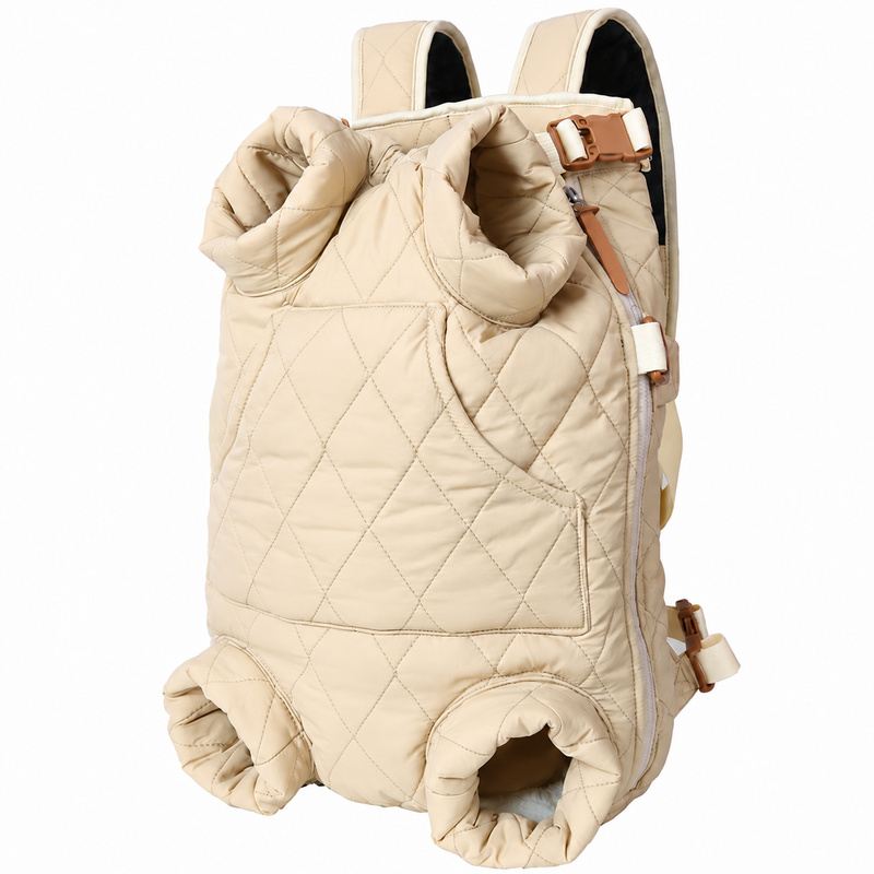 Cream Quilted Legs-Out Front Pet Carrier