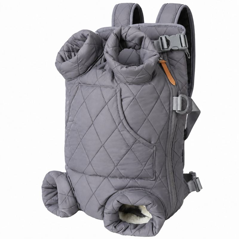 Gray Quilted Legs-Out Front Pet Carrier