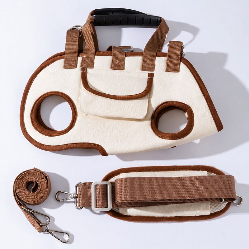 Cream Horizontal Legs-Out Dog Carrier