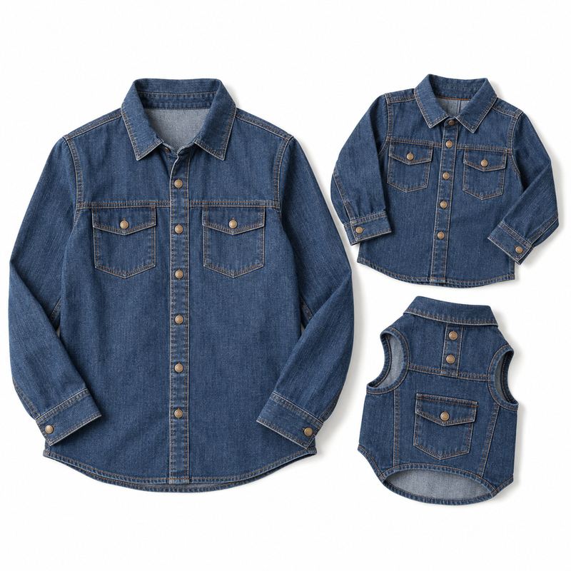 Matching Indigo Denim Jackets for Dogs and Owners