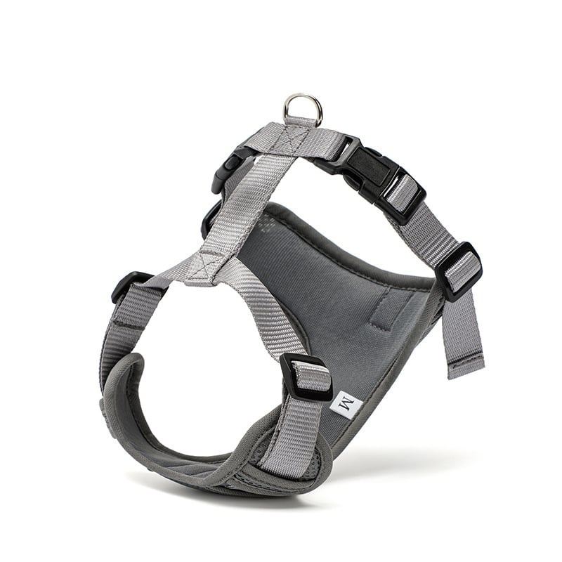 Gray Bib-Style Mesh Pet Harness