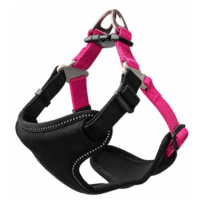 Black Fuchsia Padded Step-In Dog Harness
