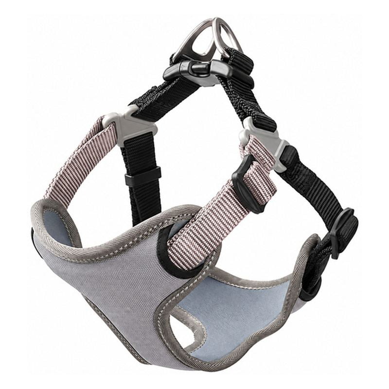 Gray Black Padded Step-In Dog Harness