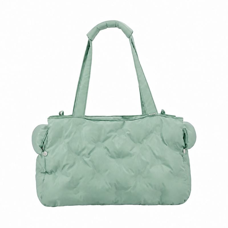 Mint Green Quilted Pet Carrier Tote