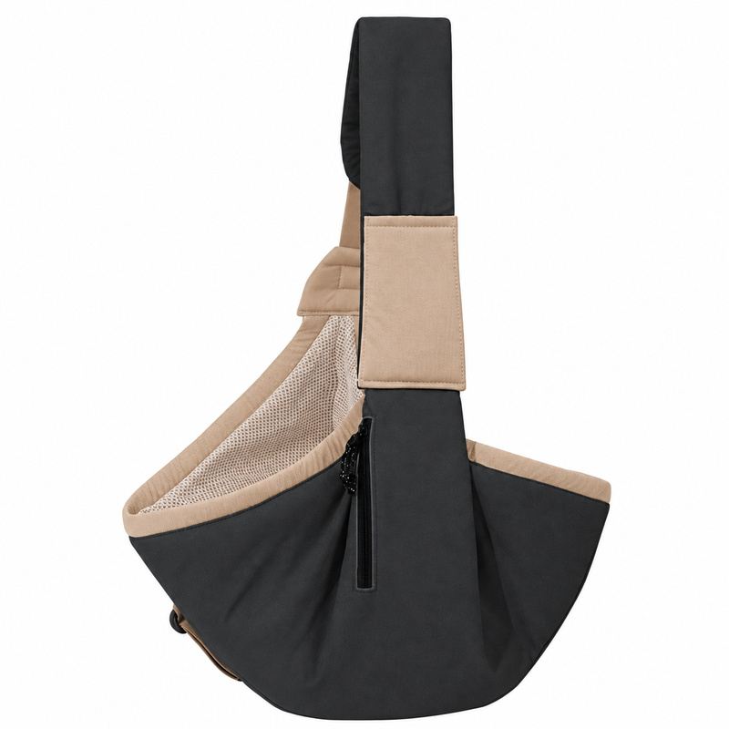 Charcoal Adjustable Mesh-Lined Pet Sling Carrier