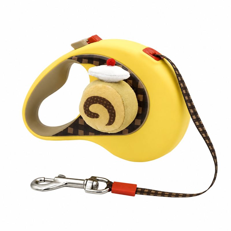 Yellow Cake Design Retractable Dog Leash
