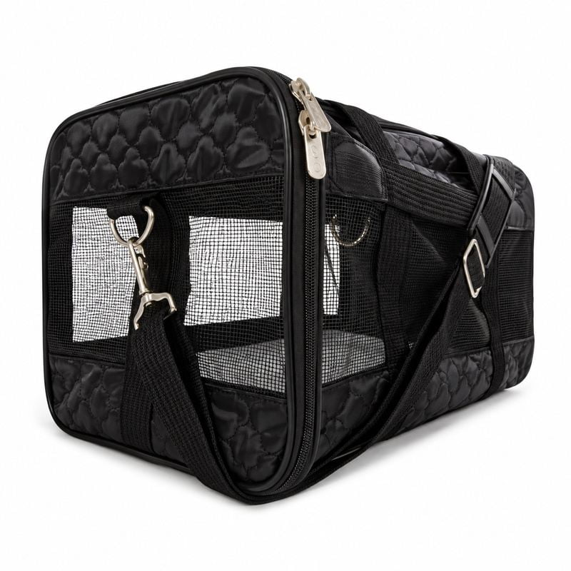 Black Lattice Soft-Sided Pet Carrier